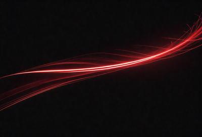 The primary subject of the image is a red line or streak, which appears to be a digital art or illustration. The setting is a dark background, which contrasts with the red line. The visual style suggests that the image is a creative and artistic representation of the red line. The colors and mood of the image are predominantly dark and dramatic, with the red line serving as a striking focal point.