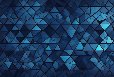The primary subject of the image is a blue and white patterned wall. The setting is a dark blue background, which creates a contrasting and visually striking scene. The visual style is a combination of digital art and illustration, giving the image a unique and artistic appearance. The dominant colors are blue and white, creating a calm and soothing atmosphere.