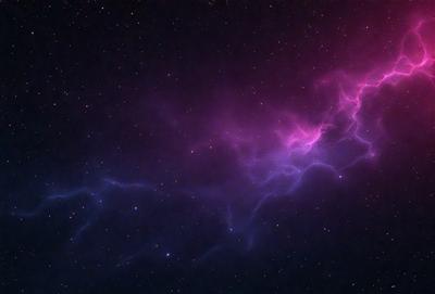 The primary subject of the image is a purple nebula, which is a cloud of gas and dust in space. The setting is a dark, starry sky, with the nebula being the main focus of the image. The visual style is a combination of a photo and digital art, creating a unique and captivating representation of the nebula. The colors and mood of the image are predominantly purple, giving it a serene and ethereal atmosphere.