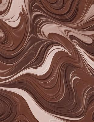 The primary subject of the image is a close-up of a brown and white marbled pattern, which appears to be a chocolate-colored marble. The setting is a surface with the marbled pattern, and the visual style is a close-up of the pattern. The colors and mood of the image are predominantly brown and white, with a sense of depth and texture.