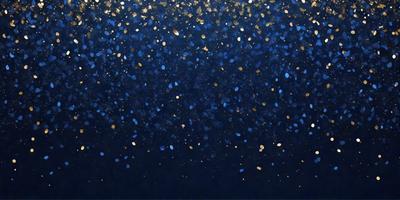 The primary subject of the image is a blue background with gold stars scattered throughout. The setting is a dark blue sky, and the visual style appears to be a digital art or illustration. The dominant colors are blue and gold, creating a serene and calming atmosphere.