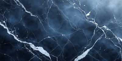 The primary subject of the image is a marble-like surface with a blue background. The setting appears to be a dark room, possibly a bathroom. The visual style of the image is a close-up of the marble-like surface, which gives it a textured and detailed appearance. The colors in the image are predominantly blue, creating a calm and serene atmosphere.