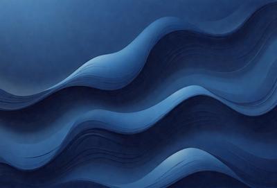 The primary subject of the image is a blue wave, which is the main focus of the scene. The setting is a blue background, which creates a sense of depth and contrast. The visual style is a digital art or illustration, as the wave is depicted in a detailed and artistic manner. The dominant colors are blue and white, giving the image a calm and serene atmosphere.