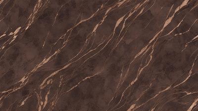 The primary subject of the image is a brown marble-like surface with a pattern of swirls and lines. The setting is a room with a brown color scheme. The visual style is a close-up of the marble surface, showcasing its intricate design. The colors and mood of the image are warm and earthy, with the brown marble creating a sense of luxury and sophistication.