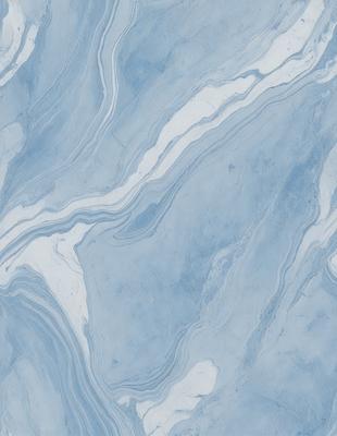 The primary subject of the image is a blue marble tile with a white and blue pattern. The setting is a bathroom, as indicated by the presence of the marble tile. The visual style is a close-up of the tile, showcasing its intricate design. The dominant colors are blue and white, creating a calm and soothing atmosphere.