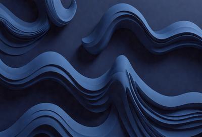 The primary subject of the image is a blue wave pattern, which is the main object, scene, or focus of the image. The setting or background is a blue surface, which could be a wall or a background. The visual style of the image is digital art, as it is a digital representation of a wave pattern. The dominant colors in the image are blue, which creates a calm and serene atmosphere.
