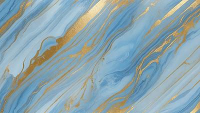 The primary subject of the image is a blue and gold marbled wallpaper with a gold and blue color scheme. The setting is a room with a blue and gold marbled wallpaper, which creates a visually appealing and luxurious atmosphere. The visual style of the image is a close-up of the wallpaper, showcasing its intricate design and patterns. The colors and mood of the image are elegant and sophisticated, with the blue and gold hues evoking a sense of luxury and refin