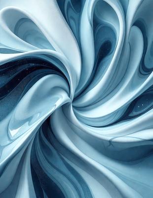The primary subject of the image is a blue and white swirl, which appears to be a digital art or illustration. The setting is a blue background, and the visual style suggests that it is a digital artwork. The dominant colors in the image are blue and white, creating a calming and soothing atmosphere.