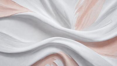 The primary subject of the image is a white, flowing, and swirling pattern. The setting is a white background, which creates a clean and minimalist appearance. The visual style is a combination of digital art and illustration, as the pattern appears to be digitally created and manipulated. The colors and mood of the image are predominantly white, giving it a clean, fresh, and serene atmosphere.