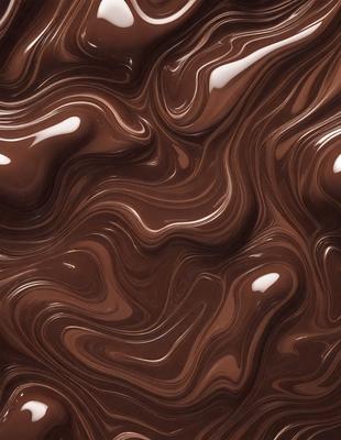 The primary subject of the image is a close-up of a chocolate-covered cake. The cake is decorated with a swirled pattern, giving it a visually appealing and appetizing appearance. The setting is a table, and the visual style is a close-up, showcasing the intricate details of the cake. The colors and mood of the image are predominantly brown, which is the color of the chocolate, and the overall atmosphere is one of indulgence and