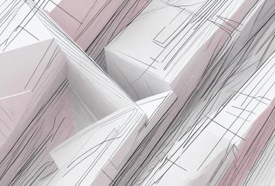 The primary subject of the image is a white paper cutout of a building. The setting is a white background, and the visual style is a combination of digital art and illustration. The colors and mood of the image are predominantly white, giving it a clean and minimalist appearance.