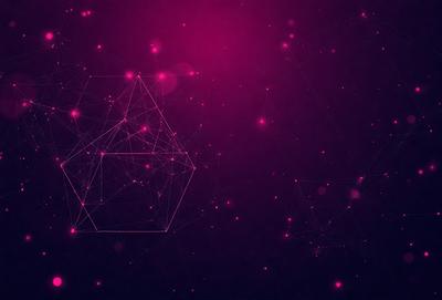 The primary subject of the image is a geometric pattern, which is a three-dimensional structure made up of triangles. The pattern is displayed against a purple background, which adds a sense of depth and contrast to the scene. The visual style of the image is a combination of digital art and illustration, creating a unique and intricate design. The dominant colors in the image are purple and pink, which contribute to a calm and soothing atmosphere.