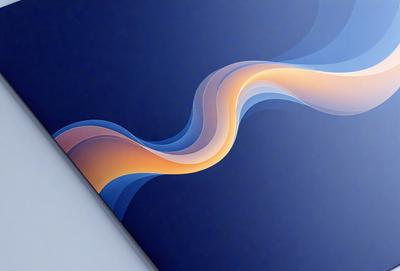 The primary subject of the image is a blue and orange swirl pattern. The setting is a blue background, and the visual style appears to be a digital art or illustration. The dominant colors are blue and orange, creating a vibrant and lively atmosphere.