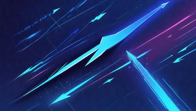 The primary subject of the image is a blue sword, which is the main object in the scene. The setting is a blue background, and the visual style appears to be a digital art or illustration. The colors and mood of the image are predominantly blue, creating a calm and serene atmosphere.