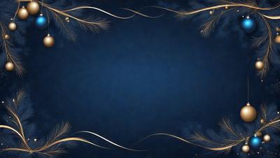 The primary subject of the image is a blue background with gold swirls and patterns. The setting is a dark blue background, and the visual style is a combination of digital art and illustration. The colors and mood of the image are predominantly dark blue and gold, creating a sense of elegance and sophistication.
