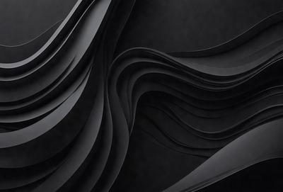 The primary subject of the image is a black and white photo of a large, curved, and wavy structure. The setting is a black background, which emphasizes the shape and texture of the structure. The visual style is a close-up of the structure, showcasing its intricate details. The colors and mood of the image are predominantly black and white, giving it a dramatic and artistic feel.