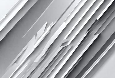 The primary subject of the image is a large, intricate pattern made up of many small, interconnected shapes. The pattern is predominantly white, giving it a clean and modern appearance. The setting is a gray background, which contrasts with the white pattern and adds depth to the image. The visual style is a combination of digital art and illustration, creating a unique and eye-catching design. The colors and mood of the image are predominantly neutral, with the white pattern being the main focus and the gray background providing