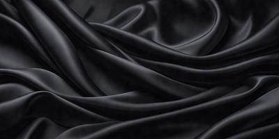 The primary subject of the image is a black fabric, which is the main object, scene, or focus of the image. The setting or background is a black background, which provides a contrasting and dramatic effect. The visual style of the image is a black and white photo, which adds a timeless and classic feel to the scene. The colors and mood of the image are predominantly black, which creates a sense of mystery and sophistication.