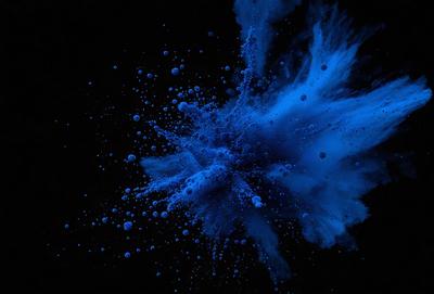 The primary subject of the image is a blue, swirling, and cloudy mass. The setting is a dark background, which contrasts with the vibrant blue color of the swirling mass. The visual style appears to be a digital art or illustration, as the swirling mass is depicted in a dynamic and artistic manner. The dominant colors are blue and black, creating a sense of depth and intensity in the image.