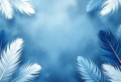 The primary subject of the image is a blue sky with white clouds. The setting is a cloudy sky, and the visual style is a photo. The dominant colors are blue and white, creating a calm and serene atmosphere.