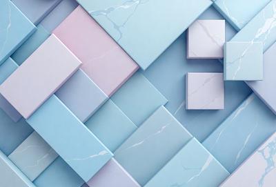 The primary subject of the image is a blue and white marble pattern. The setting is a blue and white marble wall, which serves as the backdrop for the pattern. The visual style is a digital art or illustration, as the pattern is created using a computer or digital tools. The dominant colors are blue and white, giving the image a clean and modern appearance.