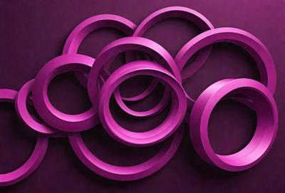 The primary subject of the image is a large purple circle. The setting is a dark background, which contrasts with the purple circle. The visual style is a digital art or illustration, as the circle appears to be a part of a larger design or pattern. The colors and mood of the image are predominantly purple, creating a sense of depth and intrigue.