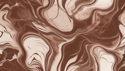 The image features a brown and white marbled pattern on a surface, possibly a table or a wall. The pattern is intricate and visually appealing, with a mix of brown and white colors. The overall atmosphere of the image is elegant and sophisticated, with the marbled pattern serving as the primary subject.