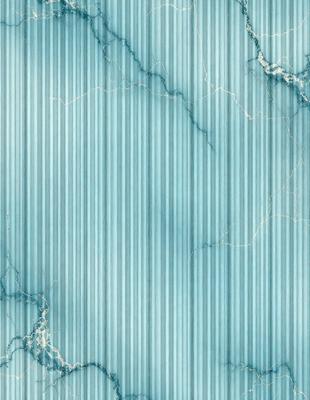 The primary subject of the image is a blue and white striped wallpaper. The setting is a room with a blue and white striped wallpaper covering the walls. The visual style is a patterned wallpaper, which gives the room a unique and modern appearance. The dominant colors are blue and white, creating a calm and soothing atmosphere in the room.