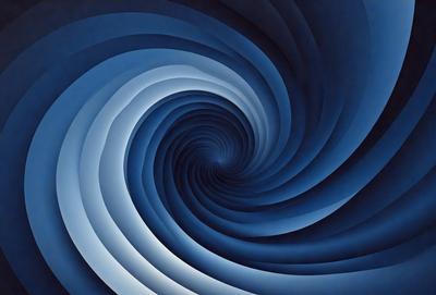 The primary subject of the image is a spiral pattern, which is the main object, scene, or focus of the image. The spiral pattern is set against a blue background, creating a visually striking contrast. The spiral pattern is depicted in a digital art style, giving it a modern and dynamic appearance. The overall atmosphere of the image is one of intrigue and fascination, as the viewer is drawn into the depths of the spiral pattern.