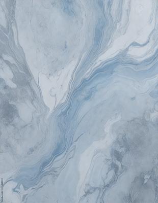 The primary subject of the image is a marble-like surface with a blue and white color scheme. The setting is a bathroom, as indicated by the presence of a sink. The visual style is a close-up of the marble, showcasing its intricate patterns and textures. The colors and mood of the image are serene and elegant, with the blue and white hues creating a calming atmosphere.