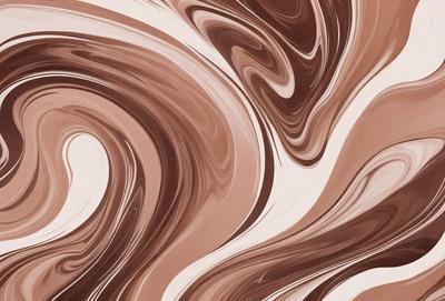 The primary subject of the image is a swirling pattern of brown and white colors, which creates a visually striking and dynamic scene. The setting is a wall, and the visual style appears to be a combination of a photo and digital art, as it features a blend of natural and artificial elements. The dominant colors are brown and white, and the overall atmosphere is one of movement and energy.