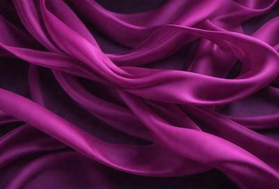 The primary subject of the image is a purple fabric, which is the main object, scene, or focus of the image. The setting or background is a dark surface, and the visual style appears to be a photo. The colors and mood of the image are predominantly purple, creating a calm and serene atmosphere.