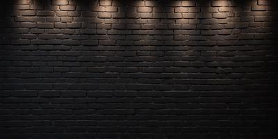 The primary subject of the image is a brick wall. The setting is a dark room, and the visual style is a photo. The dominant colors are black and brown, creating a moody atmosphere.
