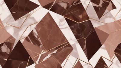 The primary subject of the image is a marble tile pattern, which is the main focus of the image. The setting is a marble tile floor, and the visual style is a close-up of the tile pattern. The colors and mood of the image are predominantly brown and earthy tones, giving it a natural and elegant appearance.