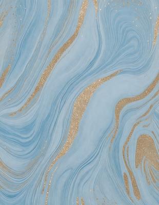 The primary subject of the image is a blue and gold swirling pattern, which appears to be a painting or a digital artwork. The setting is a blue and gold background, which complements the swirling pattern. The visual style is a mix of digital art and painting, creating a unique and eye-catching design. The colors and mood of the image are predominantly blue and gold, giving it a warm and inviting atmosphere.