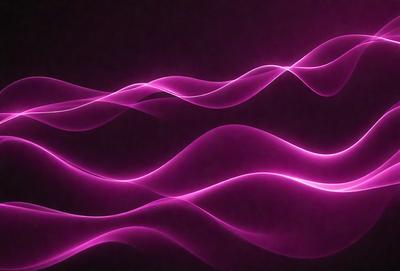 The primary subject of the image is a purple wave, which is the main focus of the scene. The wave is set against a dark background, creating a striking contrast. The visual style of the image is a combination of digital art and illustration, with the purple wave being the central element. The colors and mood of the image are predominantly purple, creating a sense of calmness and tranquility.
