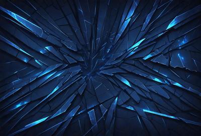 The primary subject of the image is a blue and black abstract art piece, which appears to be a digital illustration or a pattern. The setting is a dark background, which contrasts with the bright blue and black colors of the artwork. The visual style is modern and contemporary, with a focus on the artistic expression rather than a realistic representation. The colors and mood of the image are bold and striking, with the blue and black tones creating a sense of depth and contrast.