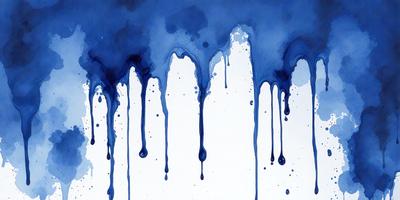 The primary subject of the image is a blue background with a series of dripping blue lines. The setting appears to be a white surface, possibly a wall or a piece of paper. The visual style of the image is a combination of digital art and illustration, as the dripping lines are created using a digital medium. The colors and mood of the image are predominantly blue, giving it a calm and serene atmosphere.