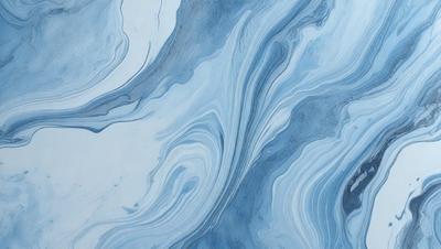 The primary subject of the image is a blue and white ocean wave. The setting is the ocean, with the wave crashing against the surface. The visual style is a painting, which gives the image a more artistic and textured appearance. The dominant colors are blue and white, creating a serene and calming atmosphere.
