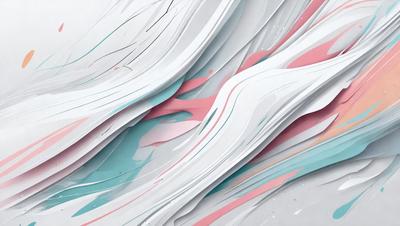 The primary subject of the image is a large, colorful, and abstract artwork made of paper. The setting is a white background, which provides a clean and minimalist appearance. The visual style is a combination of digital art and illustration, creating a unique and eye-catching design. The colors and mood of the artwork are vibrant and lively, with a mix of pink, blue, and white hues that evoke a sense of creativity and imagination.