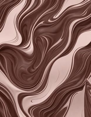 The primary subject of the image is a close-up of a chocolate-covered cake. The cake is decorated with swirls and patterns, giving it a visually appealing and appetizing appearance. The setting is a table, and the visual style is a close-up of the cake, emphasizing its details. The colors and mood of the image are predominantly brown and rich, evoking a sense of indulgence and satisfaction.