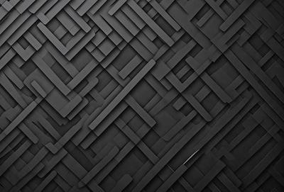 The primary subject of the image is a black and white pattern, which appears to be a maze or a complex design. The setting is a black background, which contrasts with the pattern. The visual style is a combination of a photo and a digital art or illustration, as the pattern is intricate and detailed. The colors and mood of the image are predominantly black and white, giving it a classic and timeless appearance.