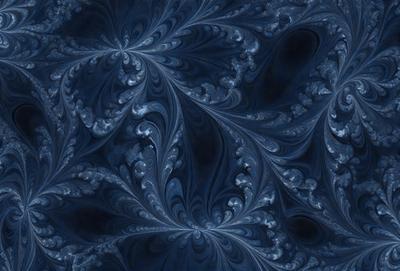 The primary subject of the image is a blue and white swirling pattern, which appears to be a digital art or illustration. The setting is a dark blue background, creating a contrasting effect with the swirling pattern. The visual style suggests that the image is a creative and artistic representation of a swirling design. The colors and mood of the image are predominantly dark blue and white, giving it a calm and serene atmosphere.