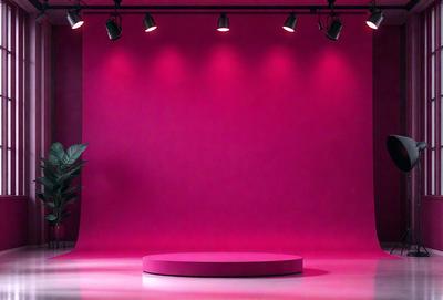 The primary subject of the image is a large pink wall. The setting is a room with a pink background, and the visual style is a photo. The dominant colors in the image are pink, and the overall atmosphere is bright and vibrant.