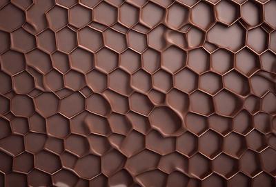 The primary subject of the image is a close-up of a brown, textured surface, possibly a wall or a piece of art. The setting appears to be indoors, with the surface being the main focus of the image. The visual style is a close-up, which emphasizes the intricate details of the surface. The colors and mood of the image are warm and earthy, with the brown tones creating a sense of depth and texture.