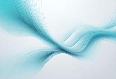 The primary subject of the image is a blue wave-like pattern or design. The setting is a white background, which provides a clean and minimalist appearance. The visual style is a combination of digital art and illustration, as the blue wave is created using a combination of lines and shapes. The colors and mood of the image are predominantly blue, giving it a calm and soothing atmosphere.