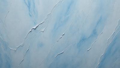 The primary subject of the image is a blue and white marbled wall. The setting is a room with a blue and white marbled wall as the main focus. The visual style is a close-up of the marbled wall, showcasing its intricate patterns. The colors and mood of the image are predominantly blue and white, creating a calm and serene atmosphere.