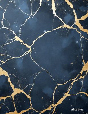 The primary subject of the image is a blue and gold starry background. The setting is a black and gold starry background, which creates a visually striking contrast. The visual style is a combination of digital art and illustration, giving the image a unique and artistic appearance. The dominant colors are blue and gold, creating a sense of depth and sophistication.