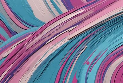 The primary subject of the image is a colorful, abstract painting featuring a mix of blue, pink, and purple hues. The painting is displayed on a wall, creating a vibrant and lively atmosphere. The visual style of the painting is a combination of digital art and illustration, giving it a unique and artistic appearance. The colors and mood of the painting evoke a sense of creativity and energy, making it an eye-catching and engaging piece of art.