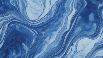 The primary subject of the image is a blue and white swirling pattern, which appears to be a part of a blue and white marbled surface. The setting is a blue and white swirling pattern, which appears to be a part of a blue and white marbled surface. The visual style of the image is a photo, and the dominant colors are blue and white. The overall atmosphere of the image is calming and visually appealing.